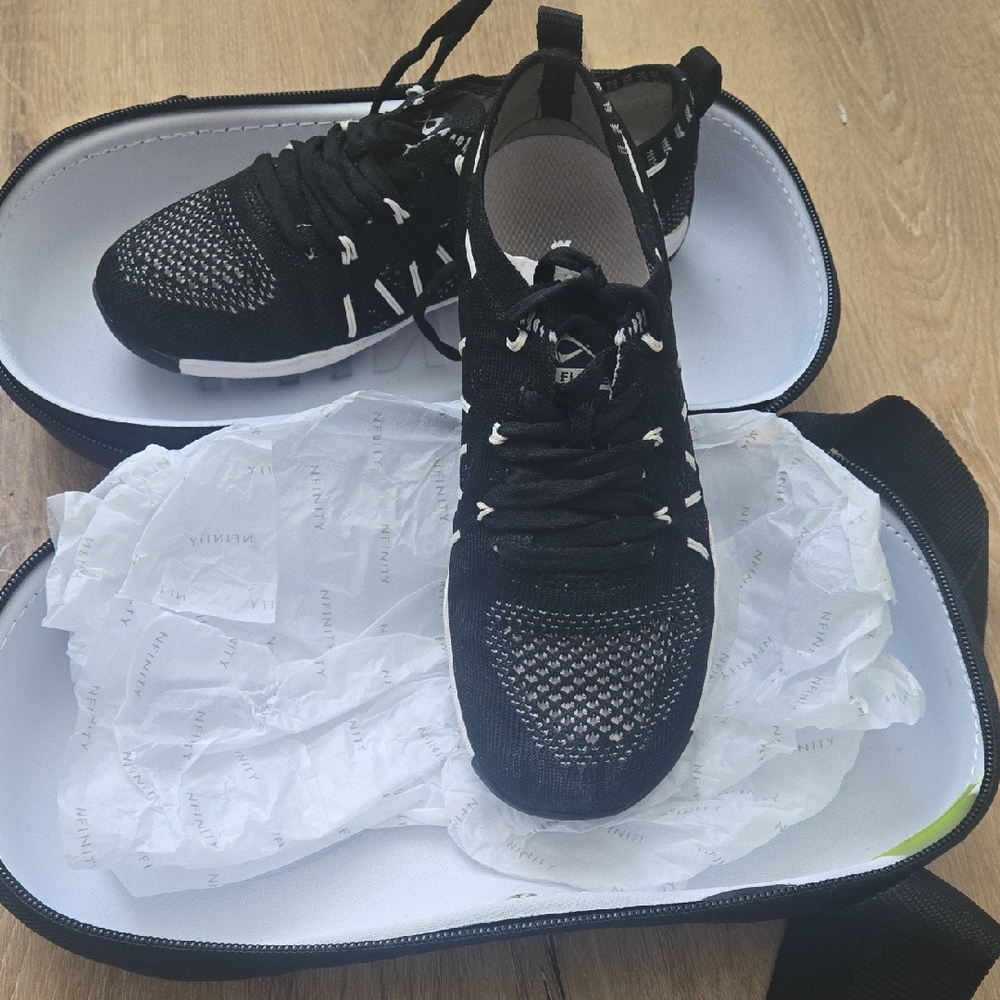 NFINITY Black and White Kids Athletic Shoes